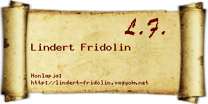 Lindert Fridolin névjegykártya
